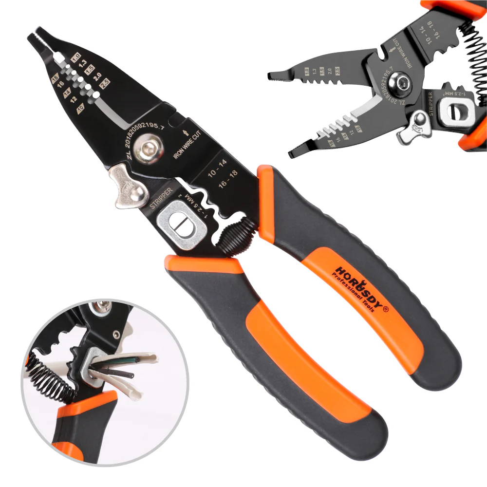 8" Wire Stripping Tool - Multi-Function Cutter, Hand Crimping Pliers, Strip Cutter for Insulated Wires