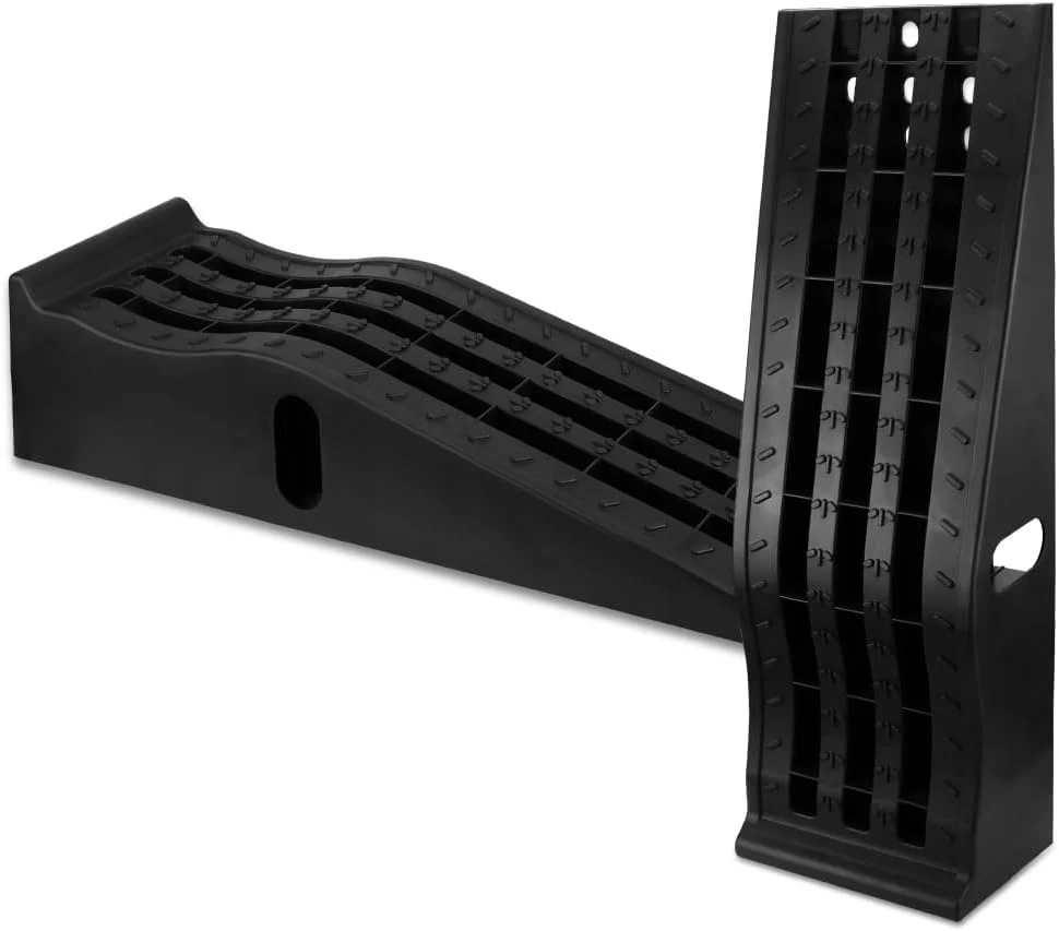 Heavy-Duty A Pair Car Ramps with Non-Slip Surface for Extra-Wide Tire - 2 Ton Capiticy
