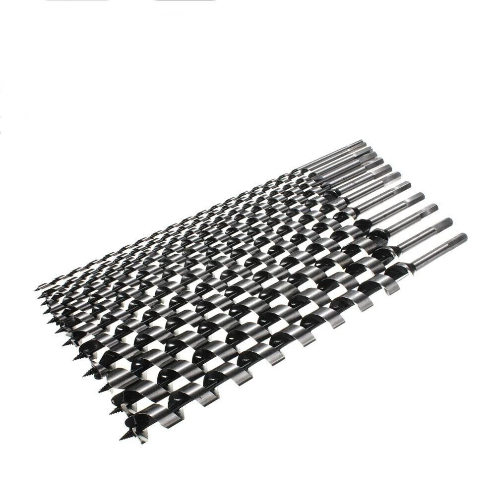 28-Size Auger Drill Bit Set - Long Carbon Steel Bits for Efficient Wood Drilling