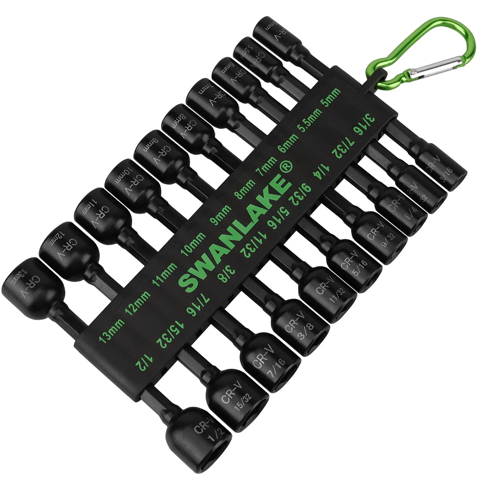SWANLAKE 20Pcs 1/4" Power Nut Driver Set Impact Drill SAE & Metric Drill Bits