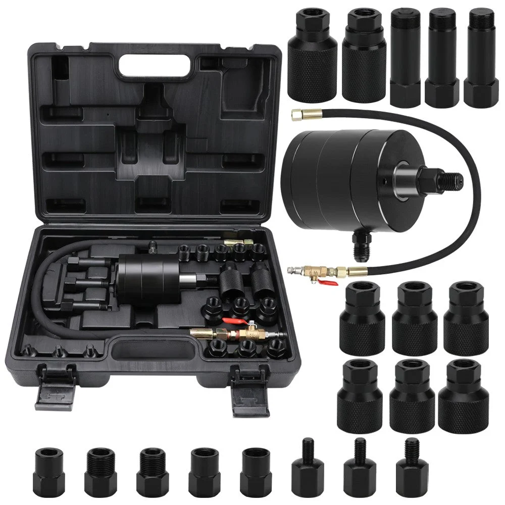 Pneumatic Diesel Injector Puller Tool Kit with Adapters & Case