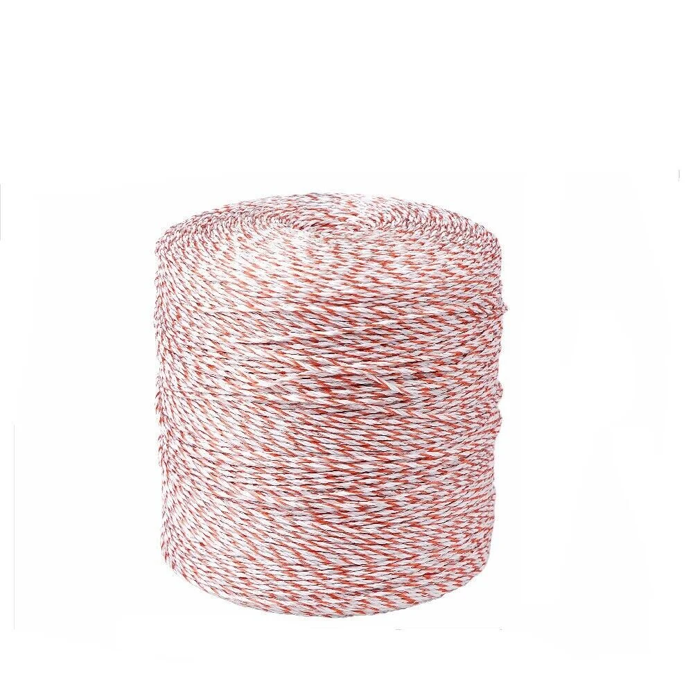 HORUSDY 1000m Electric Fence Poly Wire | Red & White High Visibility | Stainless Steel Polywire