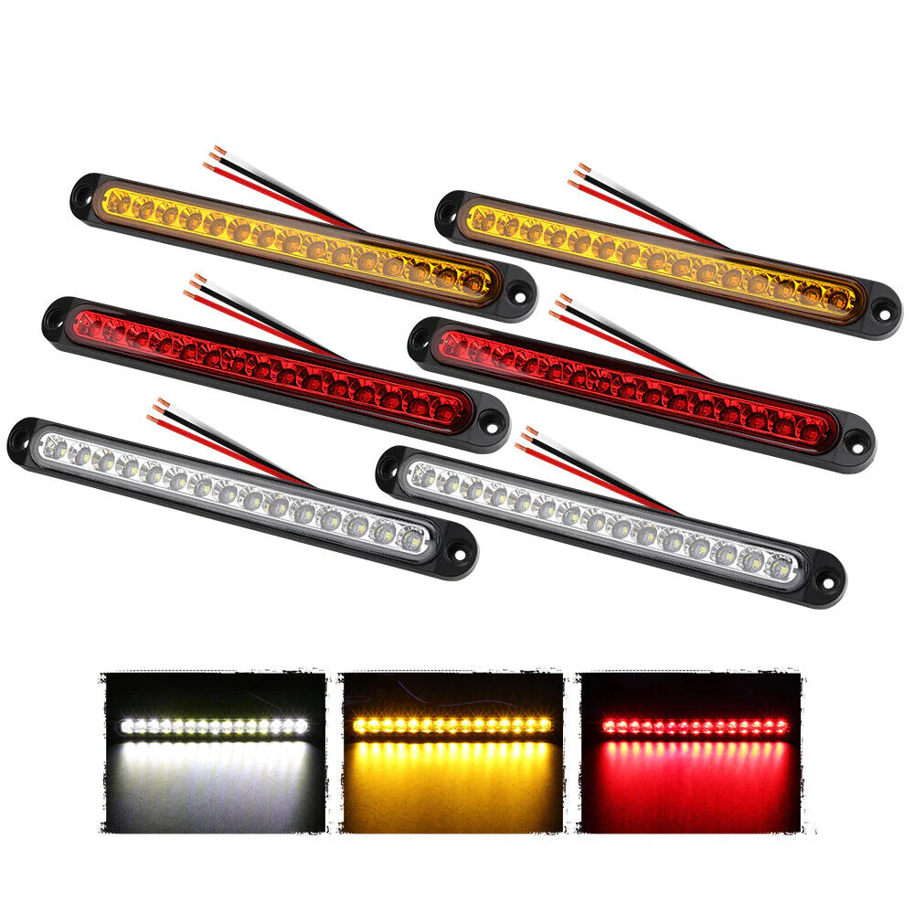 HORUSDY 6Pc 15 LED Tail Lights UTE STOP Brake Indicator Reverse Slim Truck
