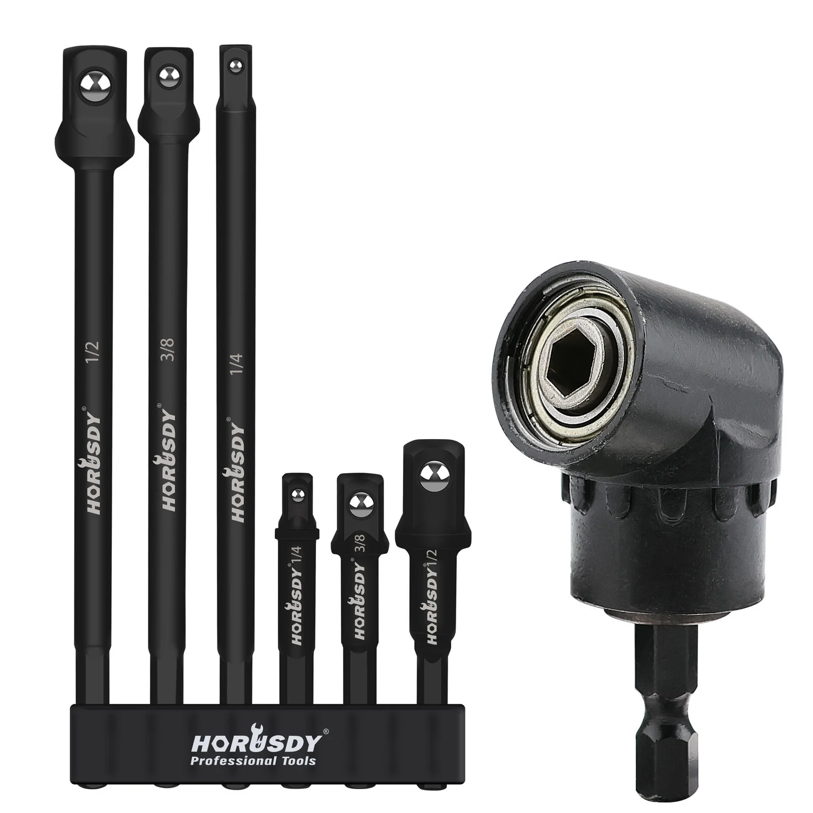 HORUSDY Socket Bit Adaptor Set Drill Nut Driver Power Extension 1/4" 3/8" 1/2"