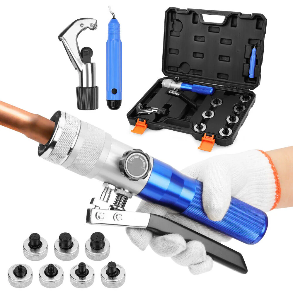 SEDY 10-Piece Hydraulic Tube Expander Kit - Professional Swaging Tool Set for Copper, Aluminum, and Titanium Pipes