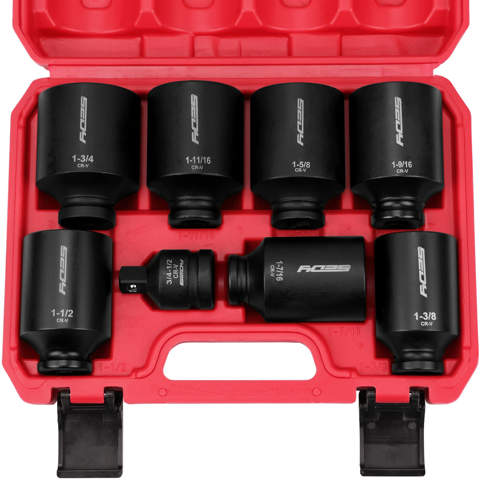 SEDY 8Pcs SAE Deep Impact Socket Set - Ideal for Wheel Axle Nut Wrench Applications