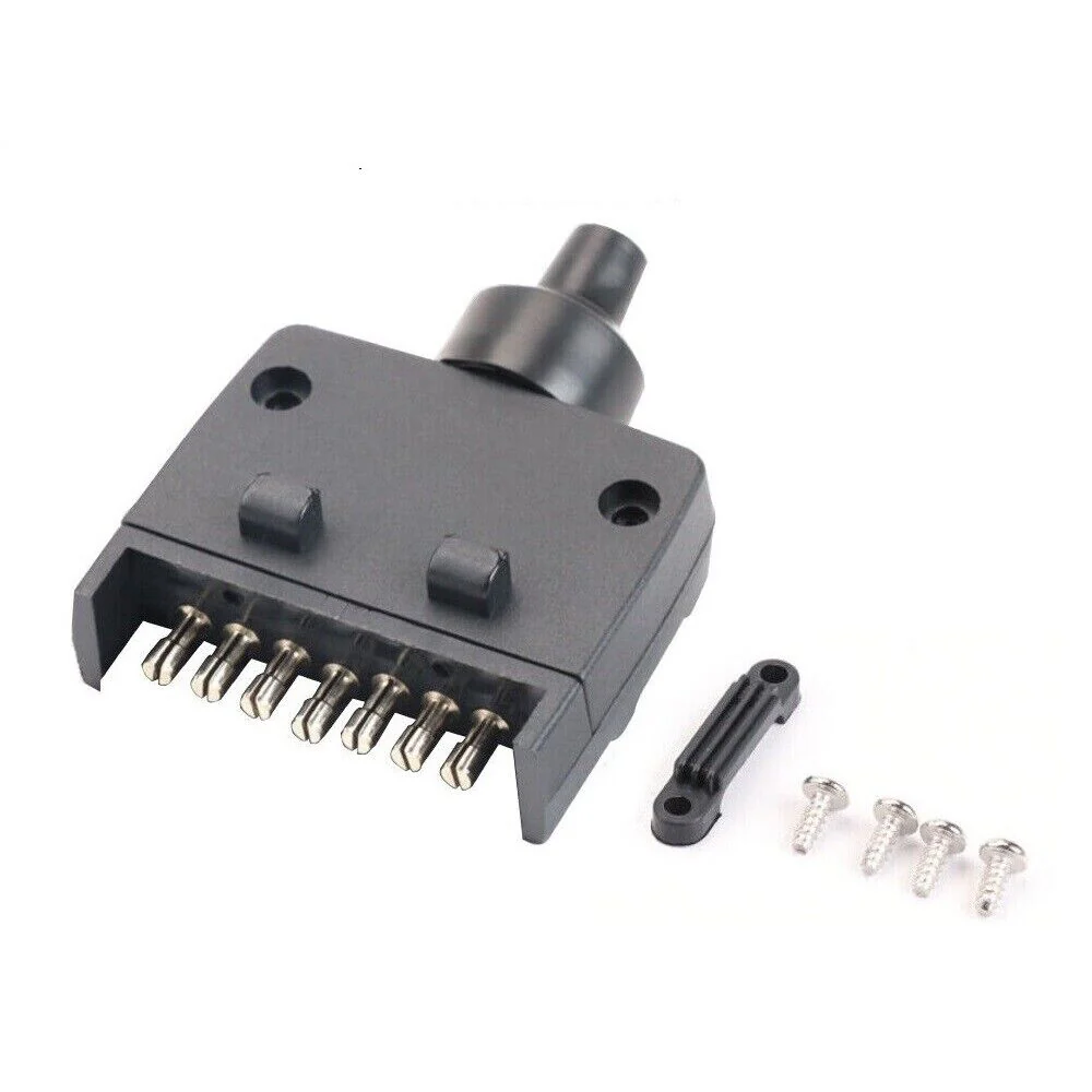 7 Pin Flat Trailer Plug Male Connector - Quick Fit for Caravan, Boat & Camping Trailers