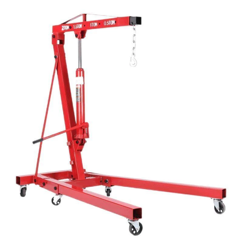 2-Ton Hydraulic Engine Crane Foldable Hoist Stand for Mobile Garage Lifting- Workshop Essential