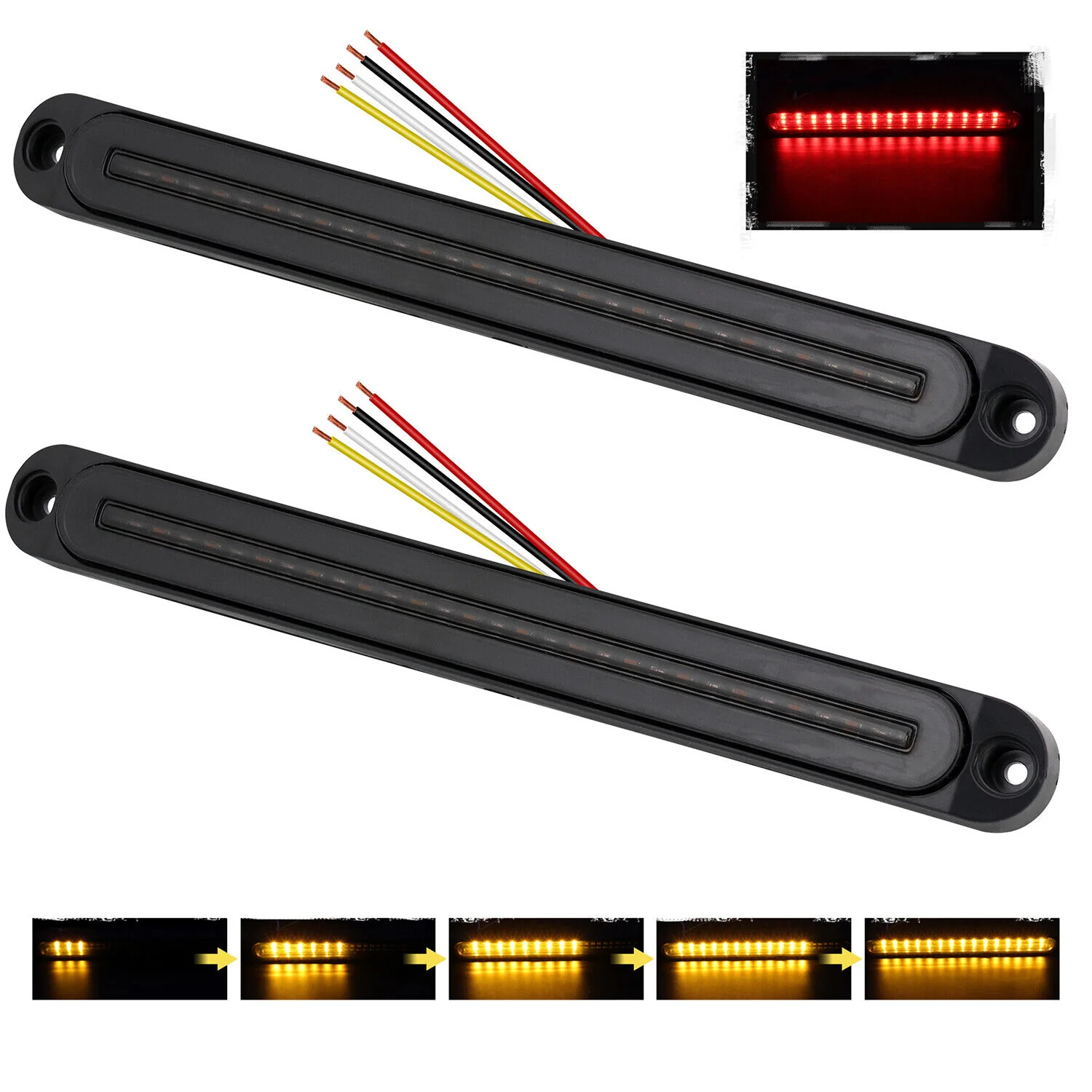 HORUSDY LED Tail Lights with Sequential Turn Signal for Trucks and Trailers