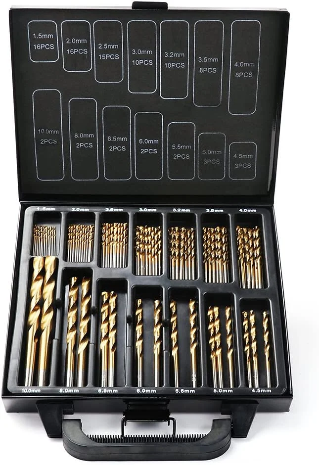 99Pc Drill Set HSS Titanium Coated - Ideal for Wood, Plastic, Metal, 1.5-10mm Sizes, With Case for DIY and Engineering