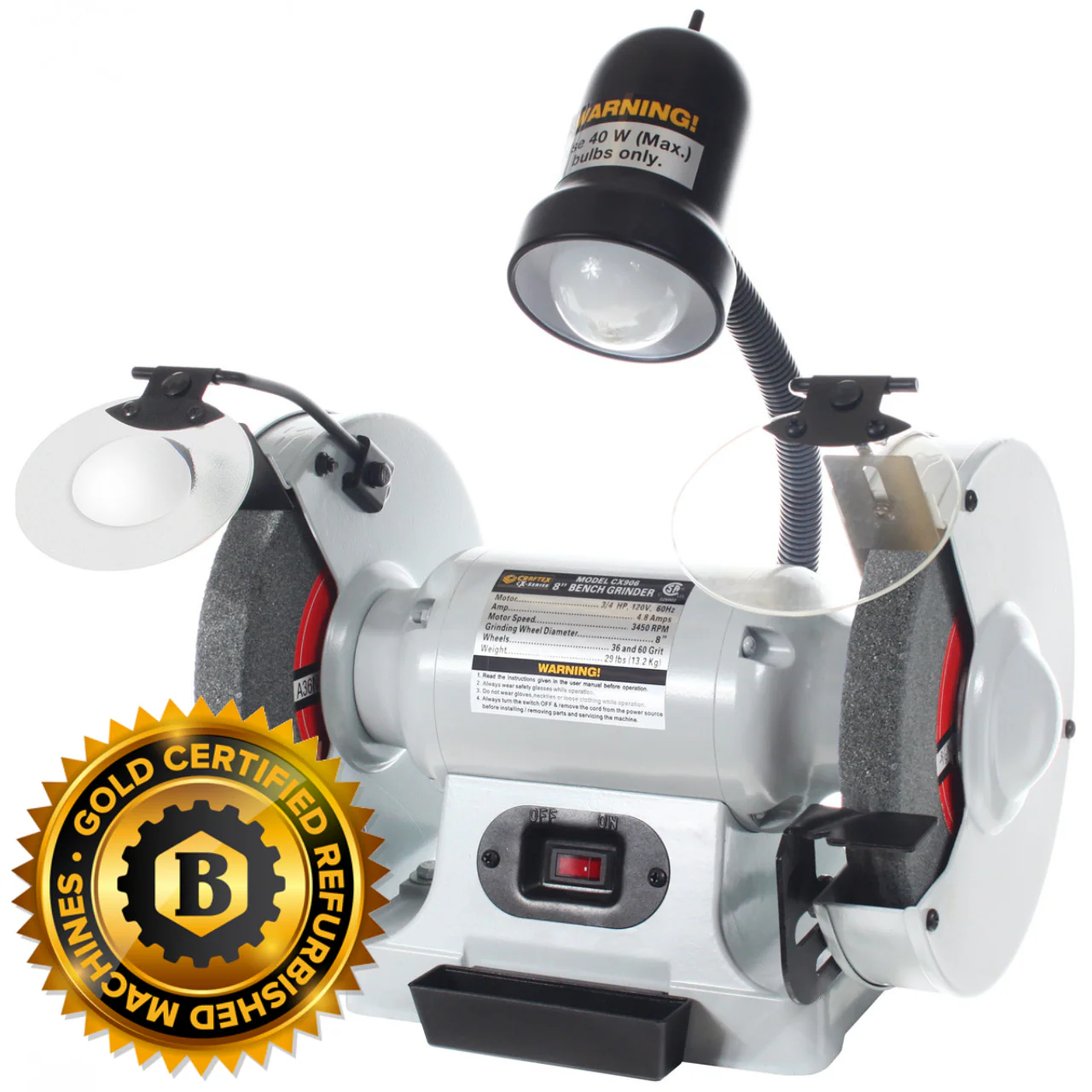 8" BENCH GRINDER WITH LIGHT CX906X12