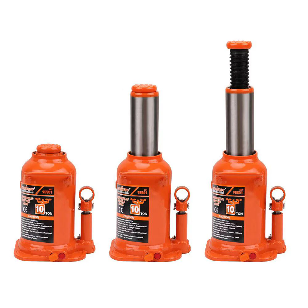 Heavy-Duty Hydraulic Bottle Jack - 10/12/20 Ton Capacity Car Lifts Jack with Safety Valve