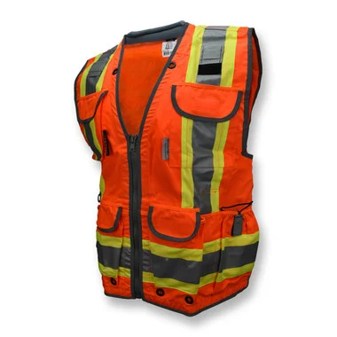Radians SV55-2ZOD-M Type R Class 2 Heavy Duty Two Tone Engineer Safety Vest | Hi-Vis Orange | Medium Size