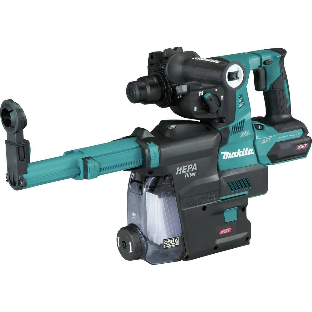 Makita GRH01ZW 40V Max XGT AWS Capable Brushless Lithium-Ion 1-1/8 In. Cordless AVT Rotary Hammer With Dust Extractor, Accepts SDS-MAX, AFT Bits (Tool Only)