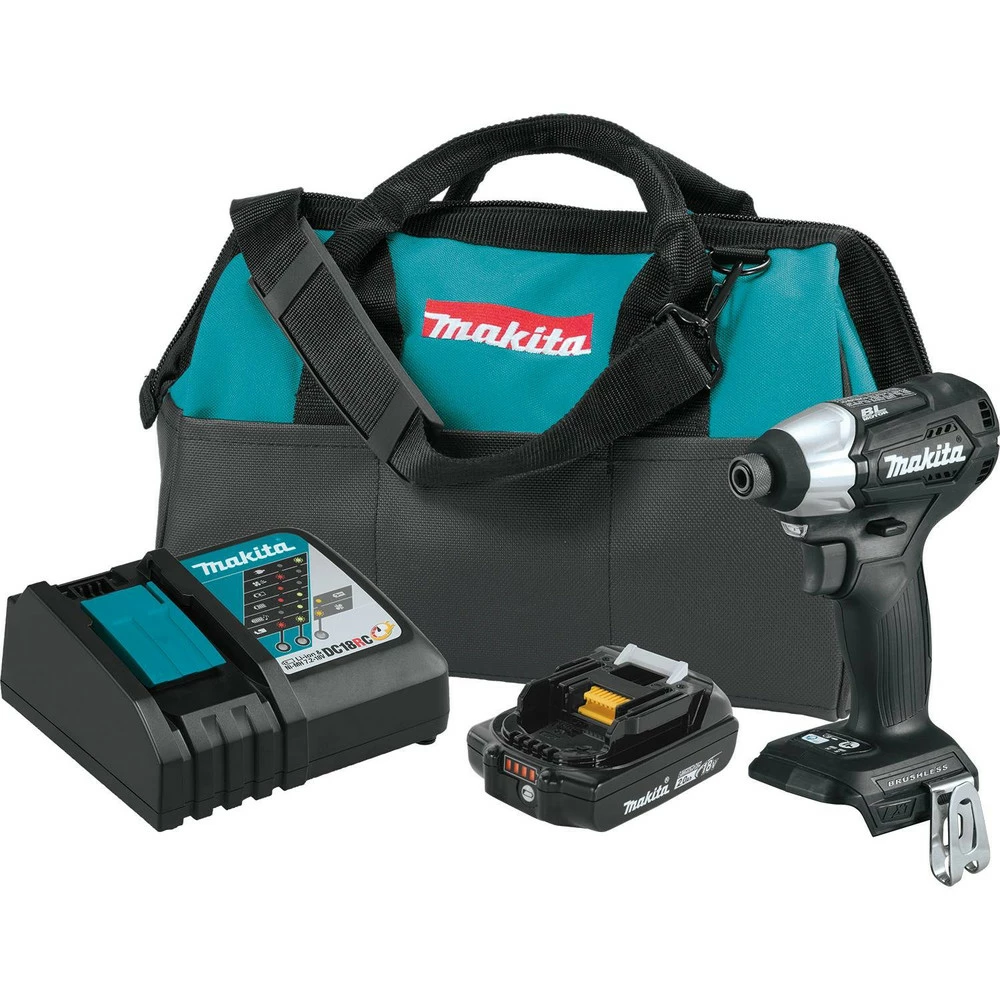 Factory Reconditioned Makita XDT15R1B-R 18V LXT 2 Ah Lithium-Ion Sub-Compact Brushless Cordless Impact Driver Kit