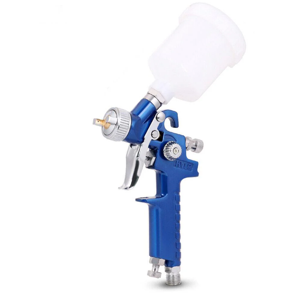 Gravity Mini HVLP Spray Gun 125mL - 0.8mm Air Nozzle, Low Pressure Painting Sprayer for Efficient Coating