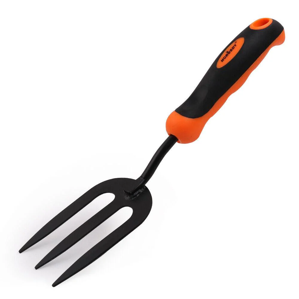 12.6" Carbon Steel Hand Shovel for Gardening - Non-Slip Rubber Handle for Seeding and Digging