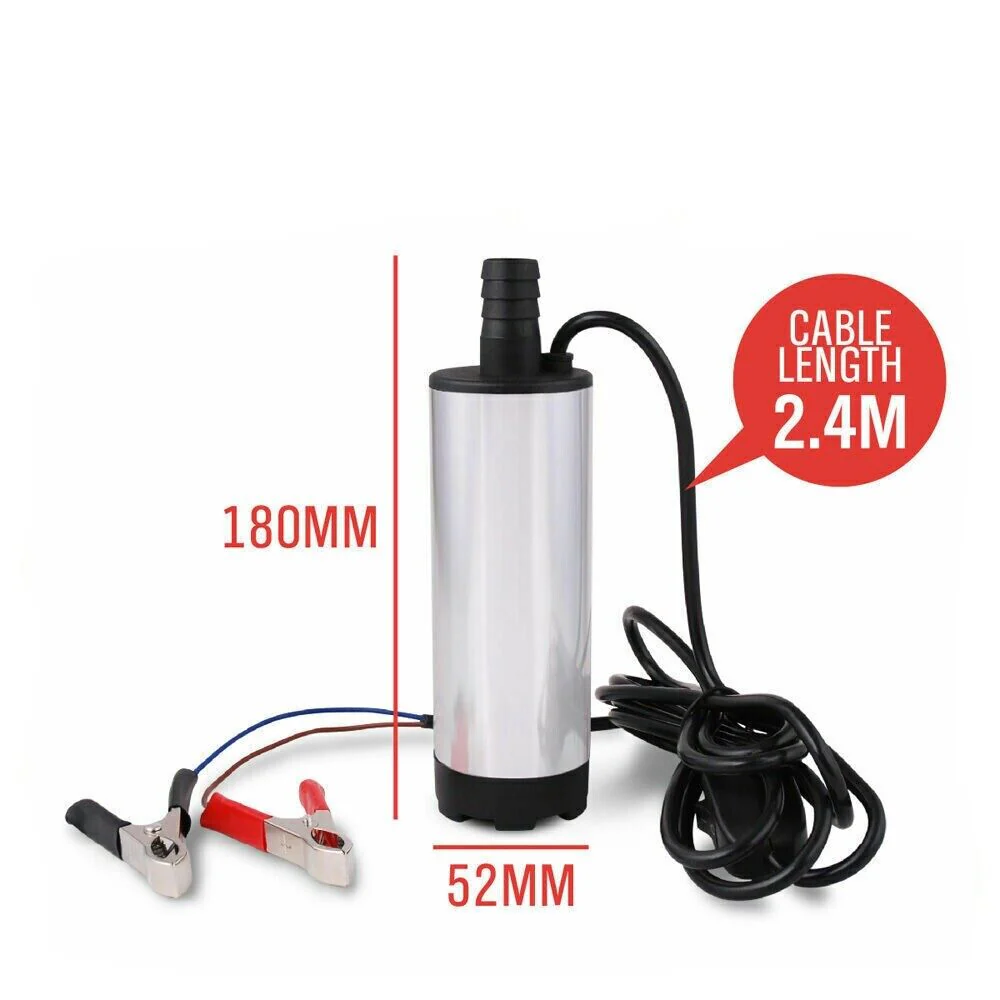 12V Aluminium Submersible Transfer Pump for Fuel, Diesel, Water - 32 L/m with Oil Pump Capability