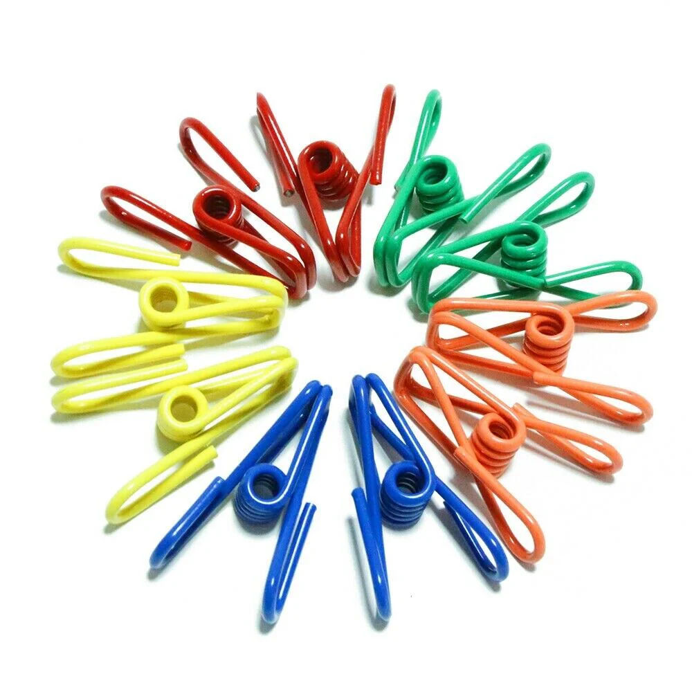 10Pc Steel Spring Clamps Set - Multipurpose Clips for Laundry, Notes, and Sealing Bags