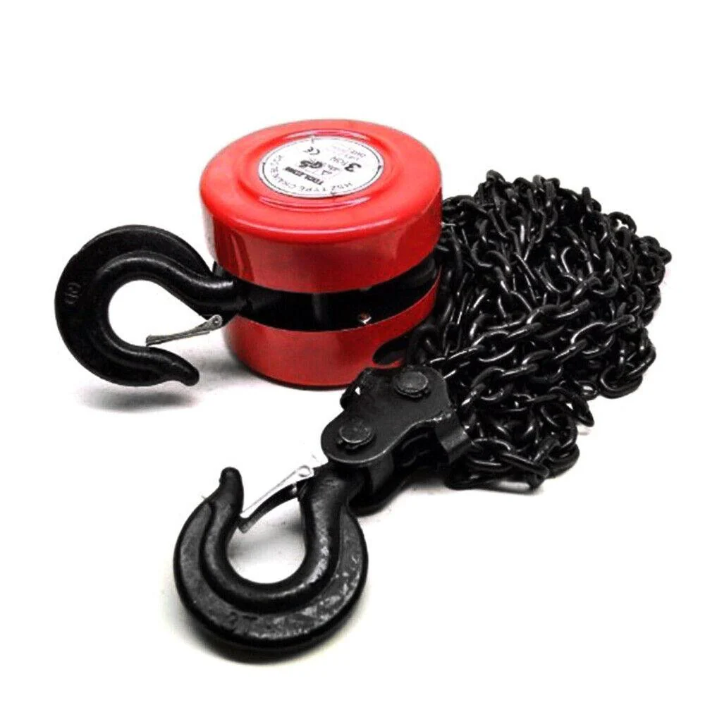 3 Ton Chain Block Hoist - 2.5M Lift Capacity Swivel Hook Pulley Tool