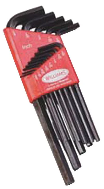 .050"-1/4" Williams Black Standard Style Hex Key Set Short 11 Pcs - JHW10111