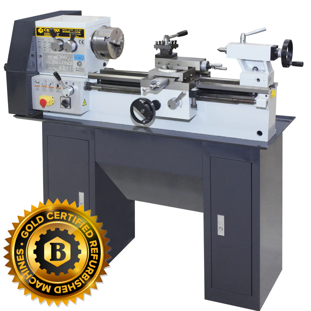 10" X 18" METALWORKING LATHE WITH STAND CX708X08